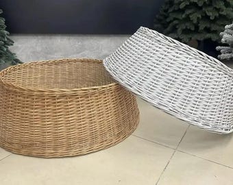 natural wicker christmas tree collar christmas tree skirt box christmas tree stand xmas tree decor holiday tree skirt box gift for friends