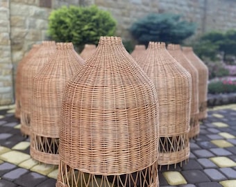 handmade restaurant ceiling rattan chandalier ecofriendly wicker lampshade hanging pendant lighting woven boho pendant hanging lamp