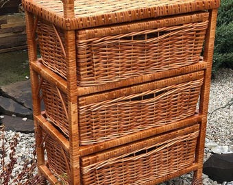 milieuvriendelijke rieten ladekast natuurlijke rieten dressoir boho meubels rotan nachtkastje schoenenrek handgemaakte rieten linnen opslag