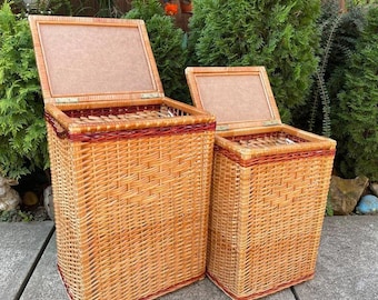 natural wicker laundry hamper ecofriendly laundry basket with lid bathroom linen storage bin handmade rattan baskets hamper
