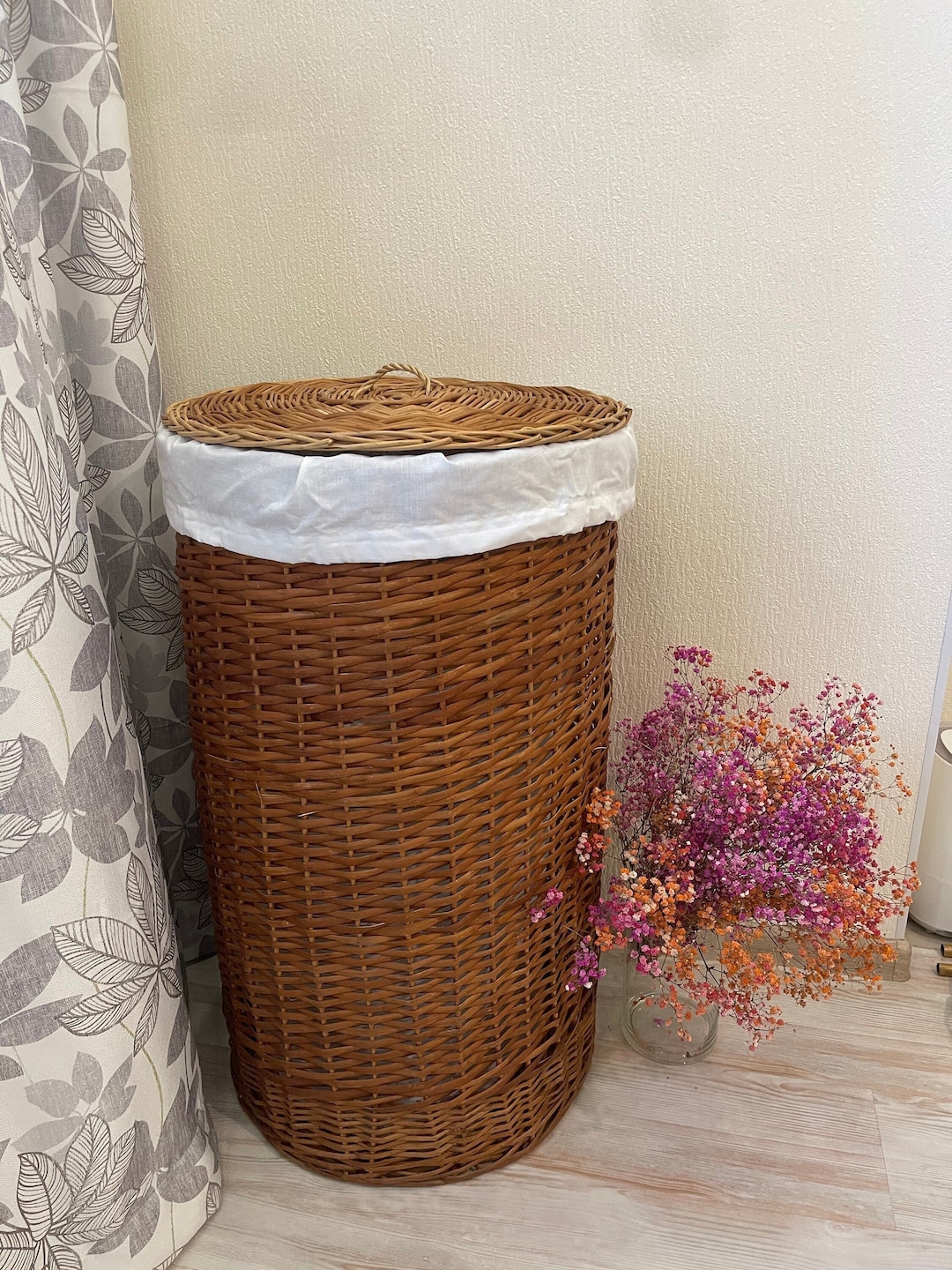 Wicker Laundry Hamper Rattan Organizer Ecofriednly Basket With Lid ...