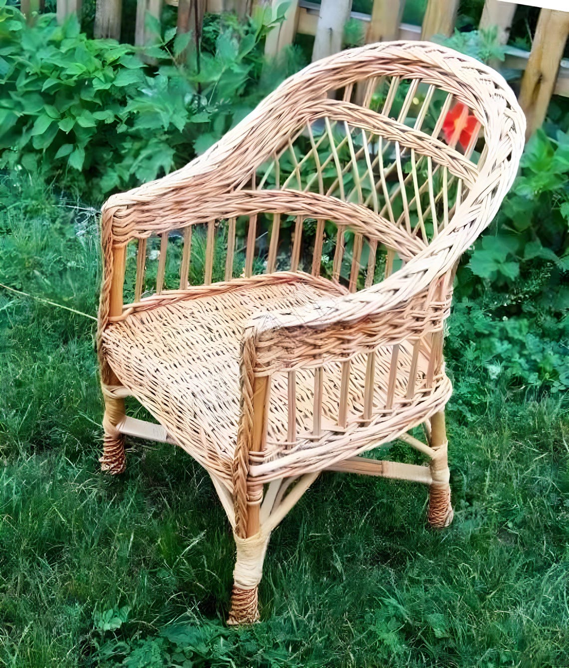 Small Rustic Chair Handmade Garden Wicker Chair Natural Small Rustic Chair Ecofriendly ...