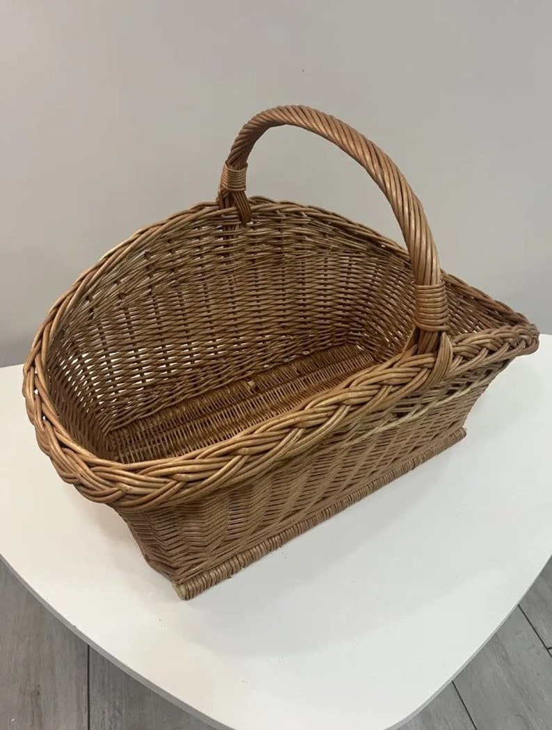 Natural Wicker Log Carrier Basket