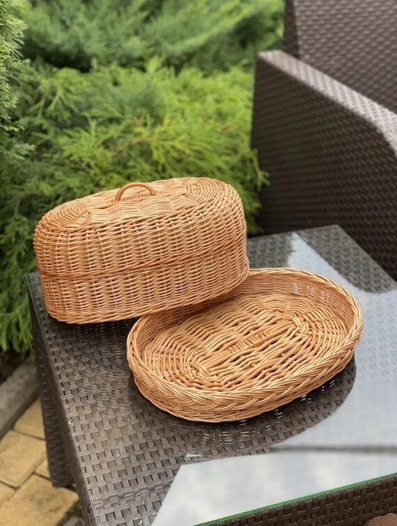 Cestino Pane In Vimini Ovale - Portapane O Frutta Per Tavola, Design Naturale - Foto 6