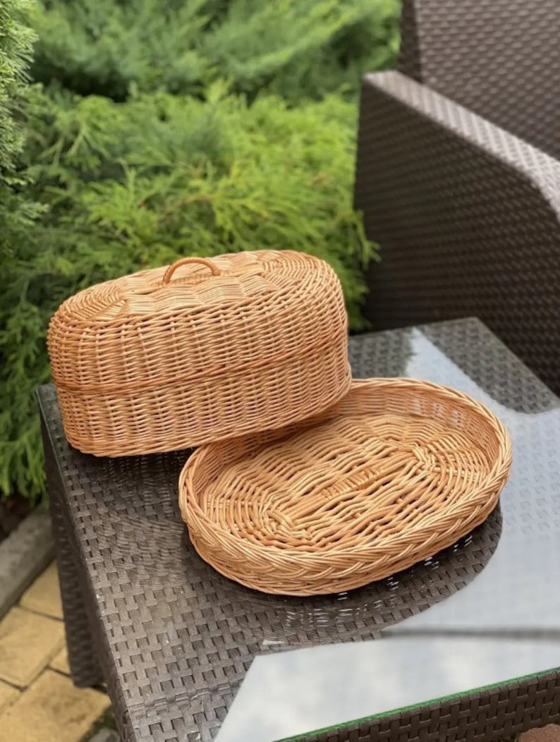 Oval Wicker Bread Bin With Lid Rustic Bread Basket Natural Eco friendly oval-wicker-bread-bin-with-lid-rustic-bread-basket-natural-eco-friendly