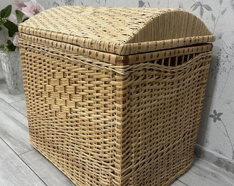 Cesta de mimbre para la colada, organizador de almacenamiento, cesto para la colada, cesta de ratán, caja para cesto, decoración bohemia
