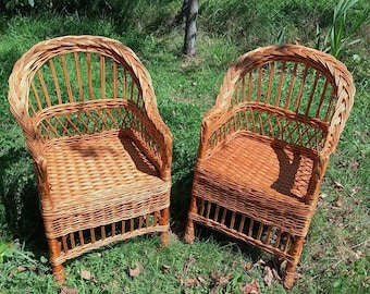 natural garden wicker chair handmade seat patio ecofriendly rattan chair  boho furniture small rustic chair patio furniture