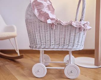 Weier Weiden-Puppenwagen, Puppen-Kinderwagen, Baby-Wicker-Kinderwagen,  Holz-Puppenwagen-Buggy, Baby-Mdchen-Geschenk, Puppenwagen,  umweltfreundlich - Etsy.de