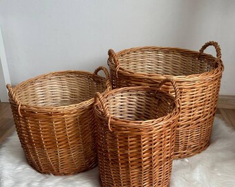 ecofriendly wicker storage basket handmade rattan baskets laundry hamper linen storage natural wicker organizer laundry basket with handles