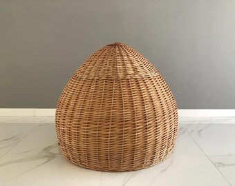woven wicker lampshade handmade pendant hanging lamp ecofriendly ceiling rustic rattan chandalier hanging pendant lighitng boho lampshade
