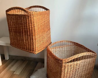 Cesto de roupa suja de vime ecológico, caixa de armazenamento artesanal, lixeira de banheiro, cesto de roupa suja de vime natural, caixa organizadora de vime