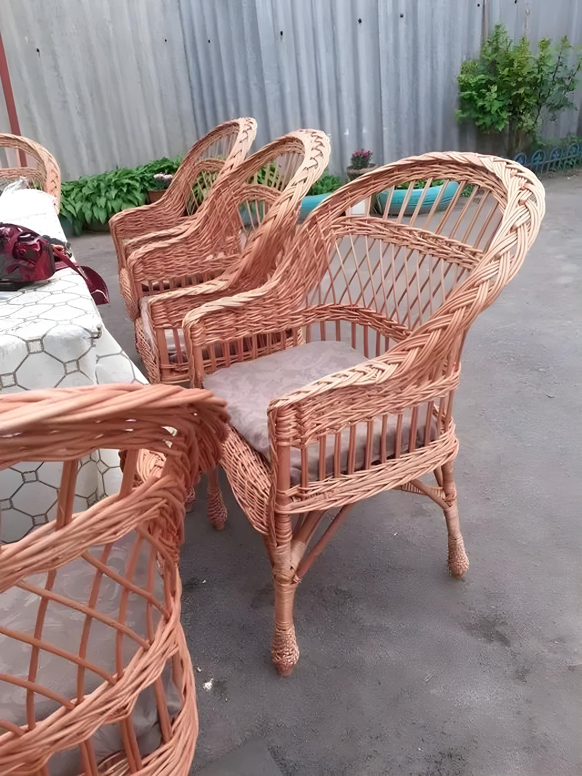 Small Rustic Chair Handmade Garden Wicker Chair Natural Small Rustic Chair Ecofriendly ...
