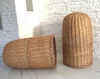 Rattan Pendelleuchte handgemachte Weidenlampenschirm umweltfreundliche hängende Anhängerbeleuchtung gewebter Boho-Lampenschirm natürliche Rattan Kronleuchter Lampenschirm
