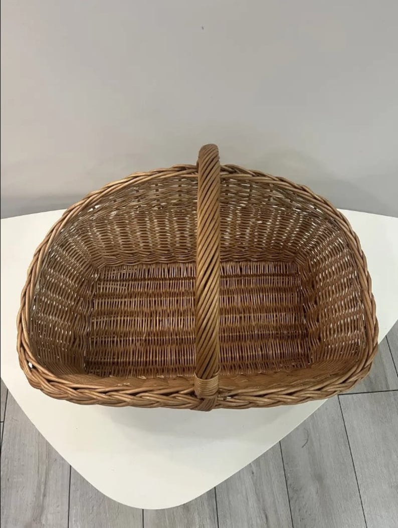 Natural Wicker Log Carrier Basket - Thumbnail 5