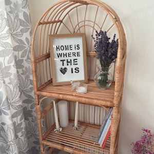 arched wicker shelf rattan bookcase plant stand boho furniture shoe rack shelf vintage style storage shelf natural wicker rattan plant stand image 9
