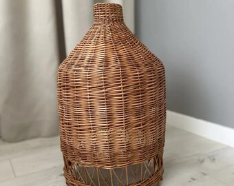 hanging pendant lighting handmade wicker lampshade rustic rattan chandalier ecofriendly pendant hanging lamp natural woven boho lamp shading
