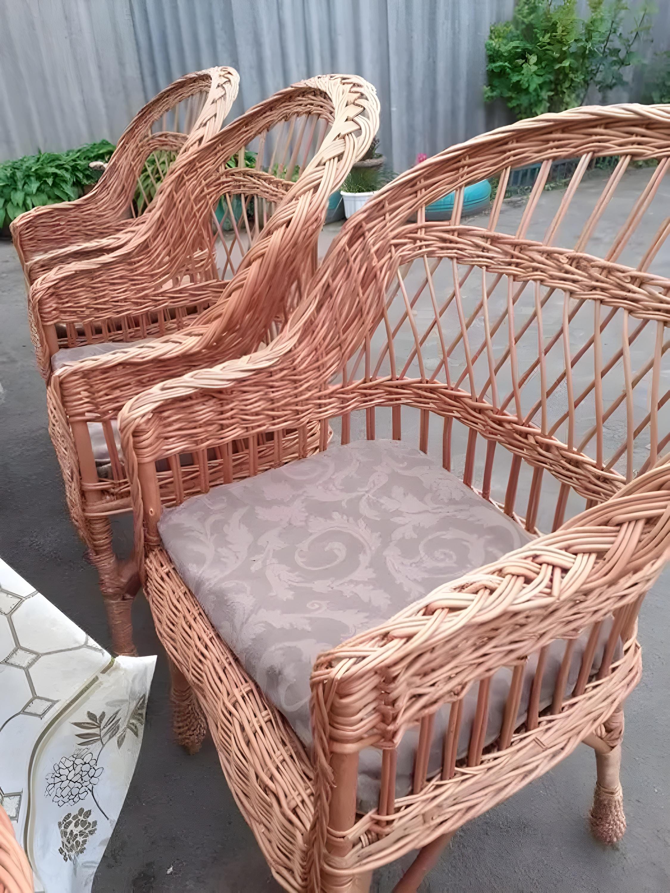 Small Rustic Chair Handmade Garden Wicker Chair Natural Small Rustic Chair Ecofriendly ...