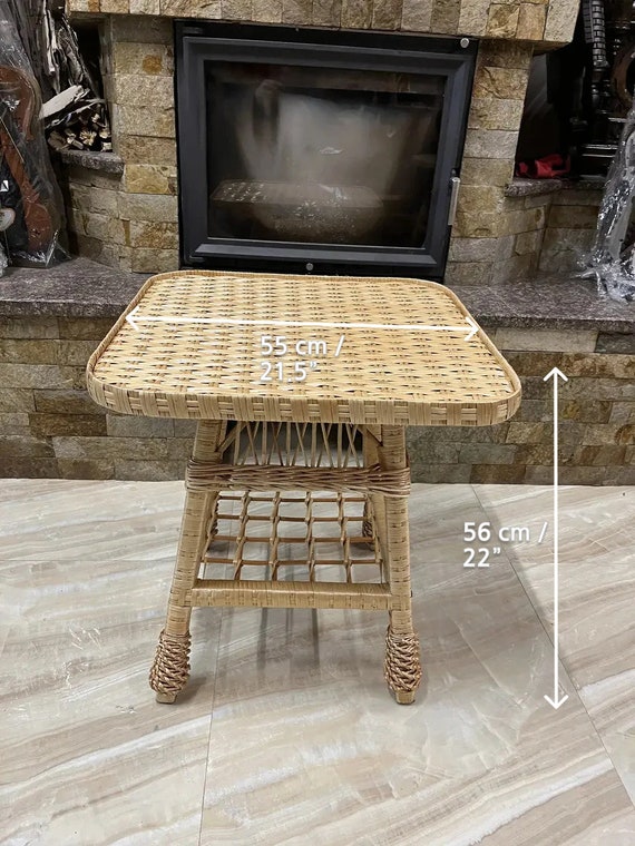 Square Wicker Coffee Table Small Rattan Coffee Table Boho Square Wicker Coffee Table Small Rattan Coffee Table Boho
