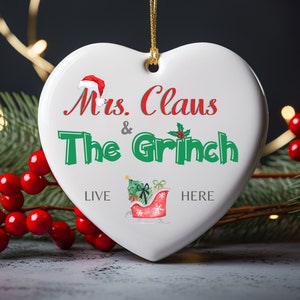 The Grinch Ornament, Mrs. Claus Ornament, Christmas gift, 2024 Family Ornament Gift, Home Ornament, Christmas Ornament, Christmas Tree Decor