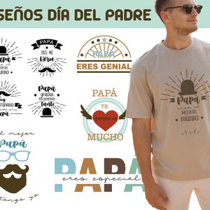 Father's Day SVG Phrase Designs in Spanish / Thank you dad / I love you dad / Nice phrases for dad for t-shirts and mugs