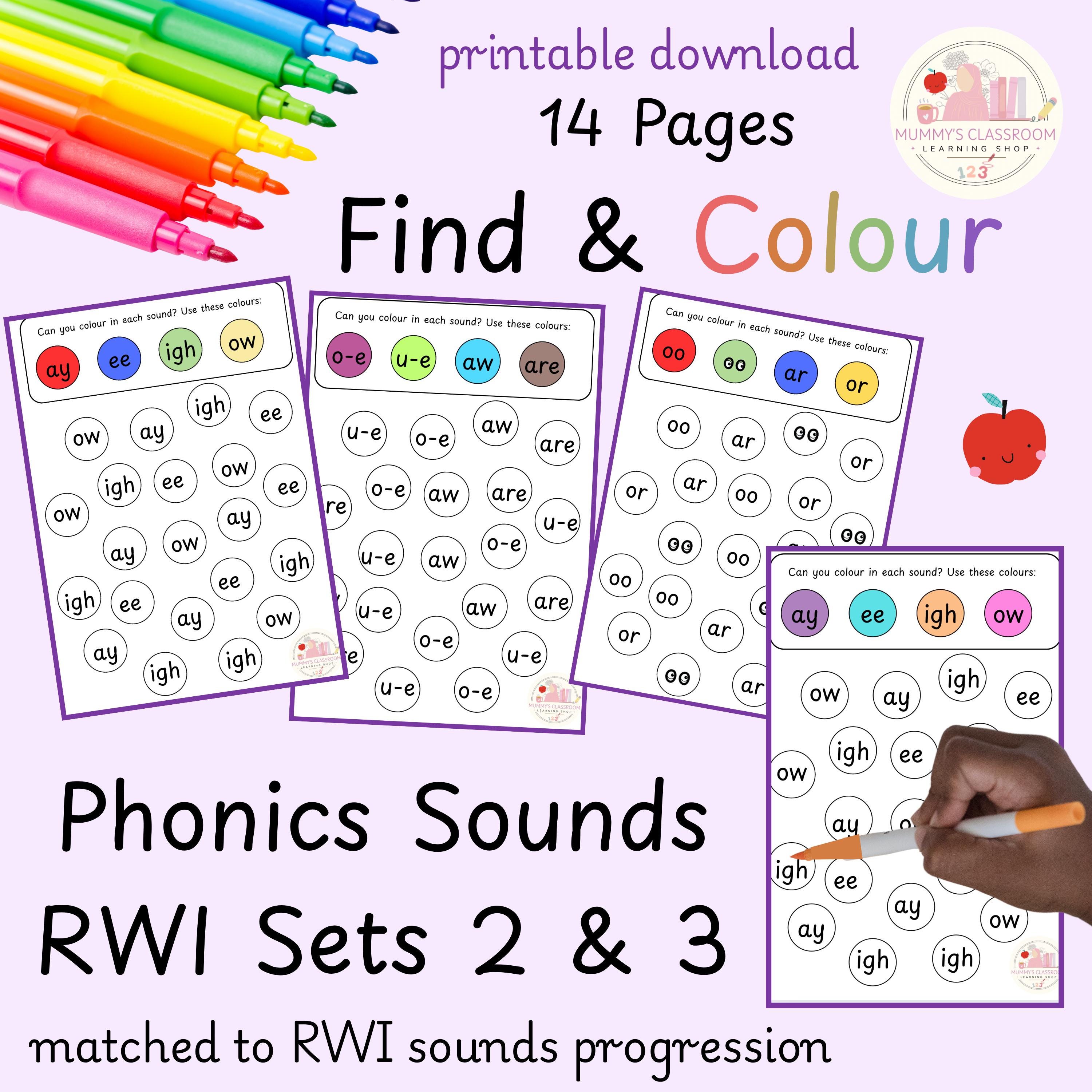 Tracing Rwi Sounds Phonics Find & Colour Worksheet – RWI Set 2 and 3 (digital Download) - Etsy
