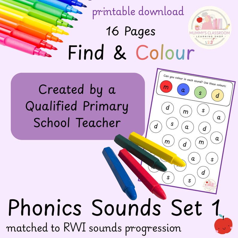 Phonics Find & Colour Worksheets – RWI Set 1 (digital Download) - Etsy