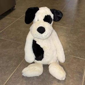 Jellycat London Huge Black & Cream Bashful Puppy 15