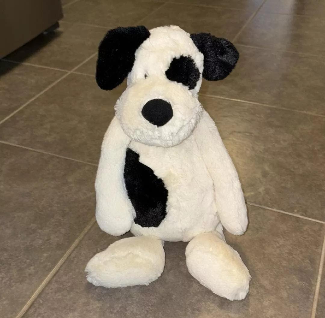 Jellycat London Huge Black & Cream Bashful Puppy 15
