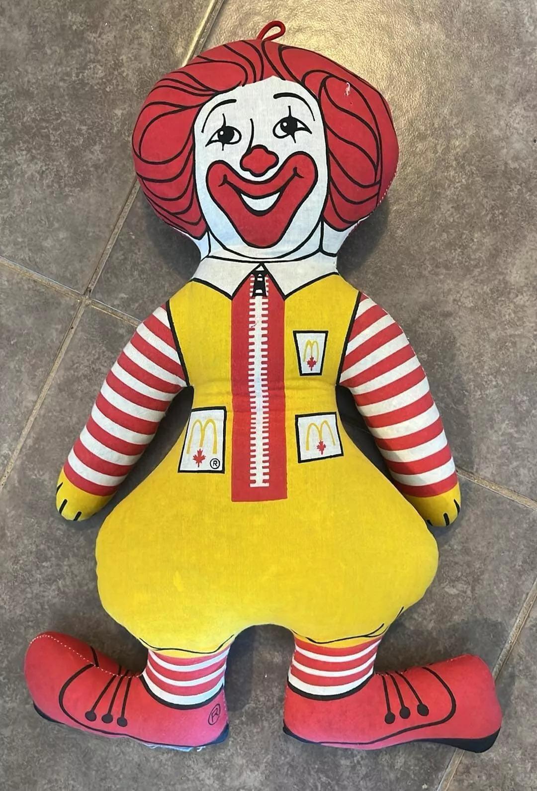 1984 McDonalds Ronald McDonald 16" Plush Cloth Doll Canada Large Size
