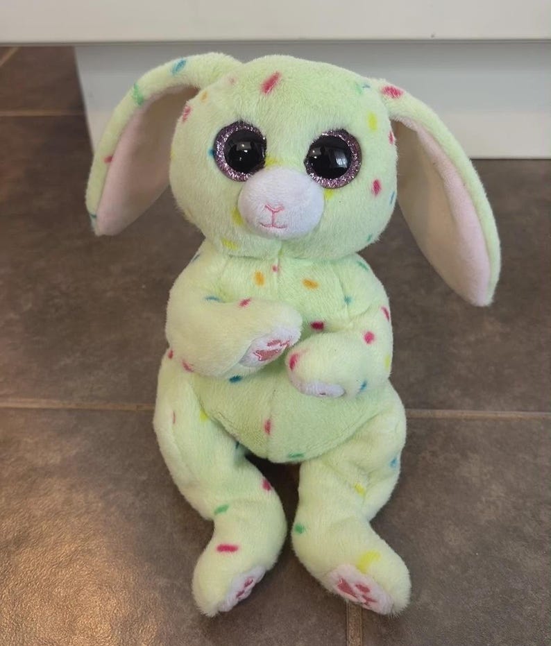 Ty Beanie Baby Bellies - Fern den gröna påskharen 15 cm bild 1