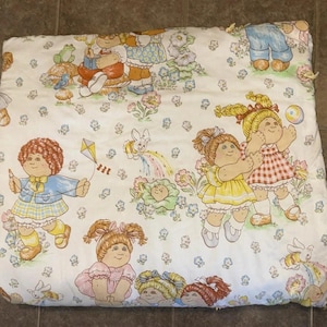 Vintage 1983 Cabbage Patch Comforter Twin Beige Retro Doll Floral 80s
