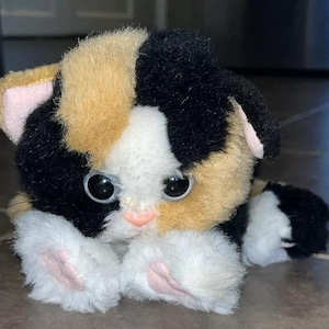 RARE Vintage 1995 Tyco Kitty Kitty Fancy Kittens Purring Cat Plushie Stuffed Animal HTF Brown grey With Pink Visor Collectible Long Hair Etsy UK