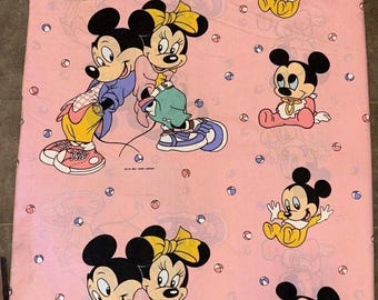 Funda nórdica vintage de Mickey y Minnie Mouse de Walt Disney Company, color rosa