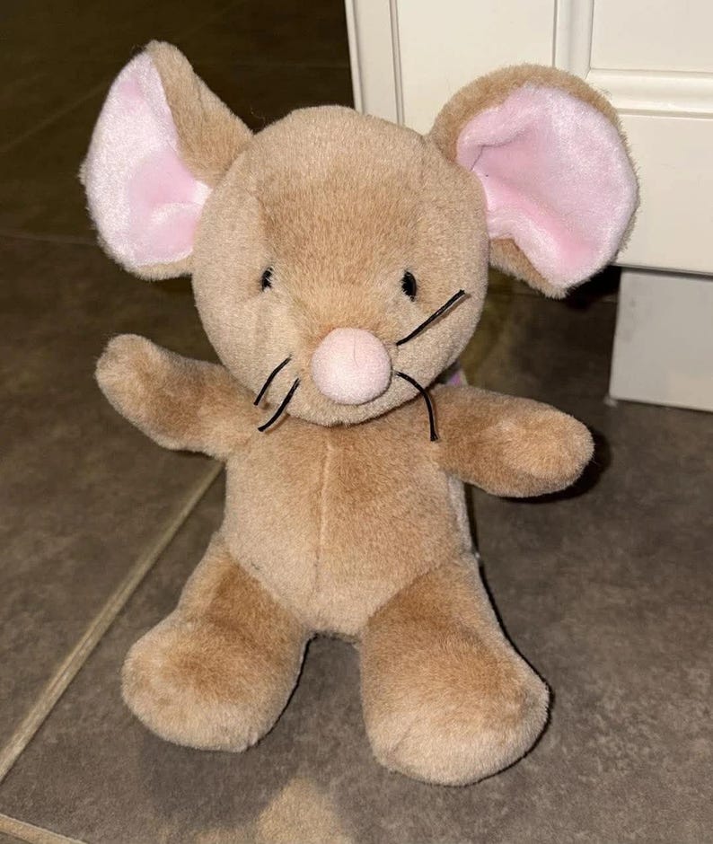 1999 Angel Mouse Cartoon 8 inch Stuffed Animal Plush Toy BBC UK image 1