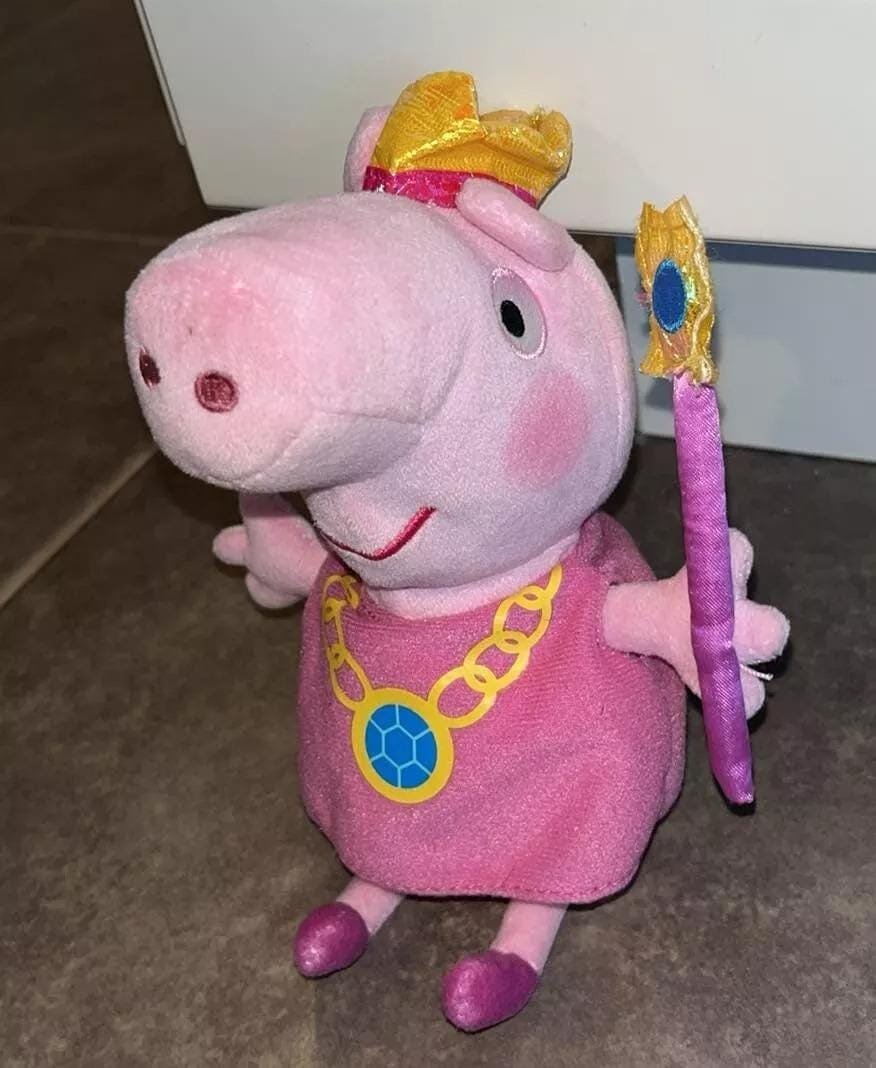 TY Princess Peppa Pig Plush Beanie Baby Fairy Crown Wings Wand Pink