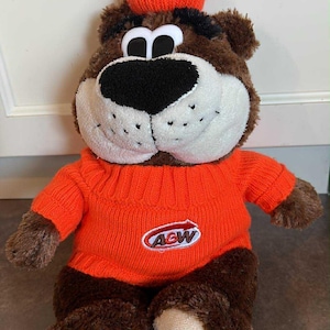 60' A&W Restaurant Bear Plush Doll 50㎝ A&W Root Beer Rooty Promo Mascot Bear Stuffed Plush 5