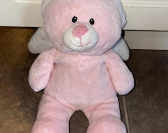 Ty Pluffies LITTLE ANGEL Pink Bear w/ Wings 9" Plush Stuffed Animal Toy
