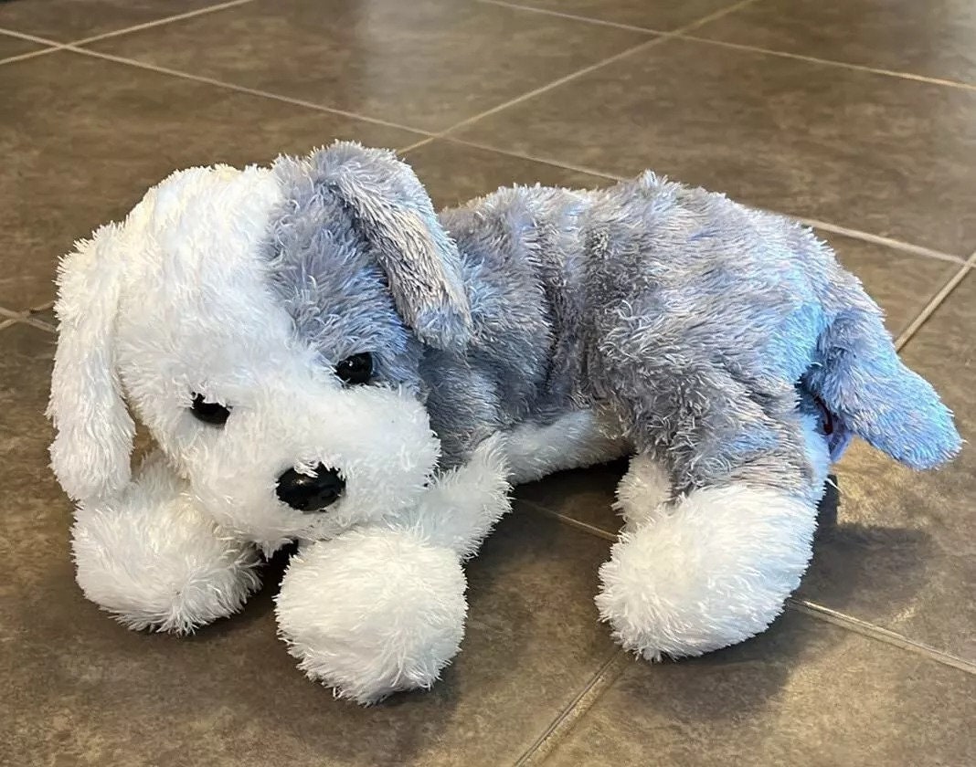 TY Classic Dog Plush Tippi Gray White Spotted Puppy Floppy Lovey