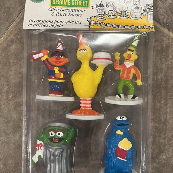 Vintage Wilton Sesame Street Kuchen Dekorationen & Gastgeschenke 5 PC Geburtstag