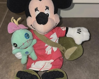 Peluche de Minnie Mouse como Lilo, Stitch y Scrump de Disney Store, de 20 cm (8 pulgadas), con relleno de bolitas.