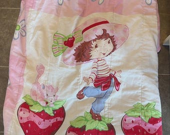 2003 Strawberry Shortcake comforter Twin Size Blanket READ Stains