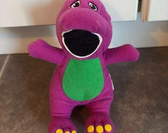 ヴィンテージ 1992 バーニー ザ ダイナソー ぬいぐるみ 13 インチ 口