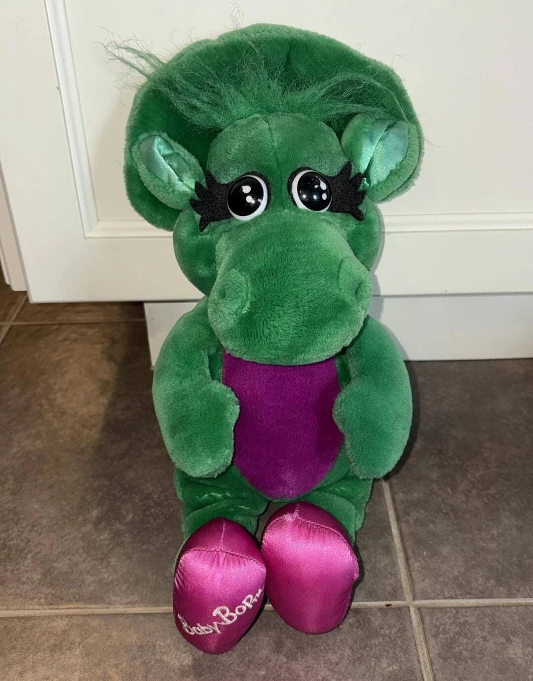 1992 Baby Bop 14” Plush Green Dinosaur Barney & Friends