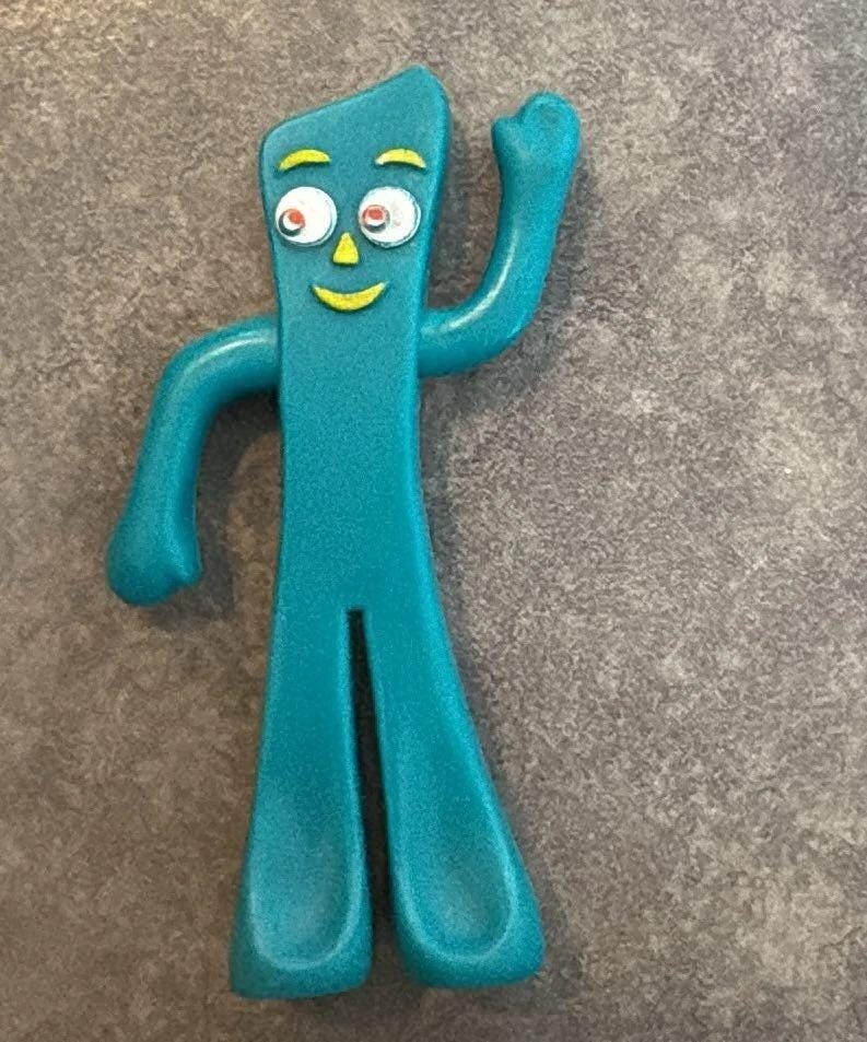 Vintage Gumby Bendable Rubber Figure 3" Tiny