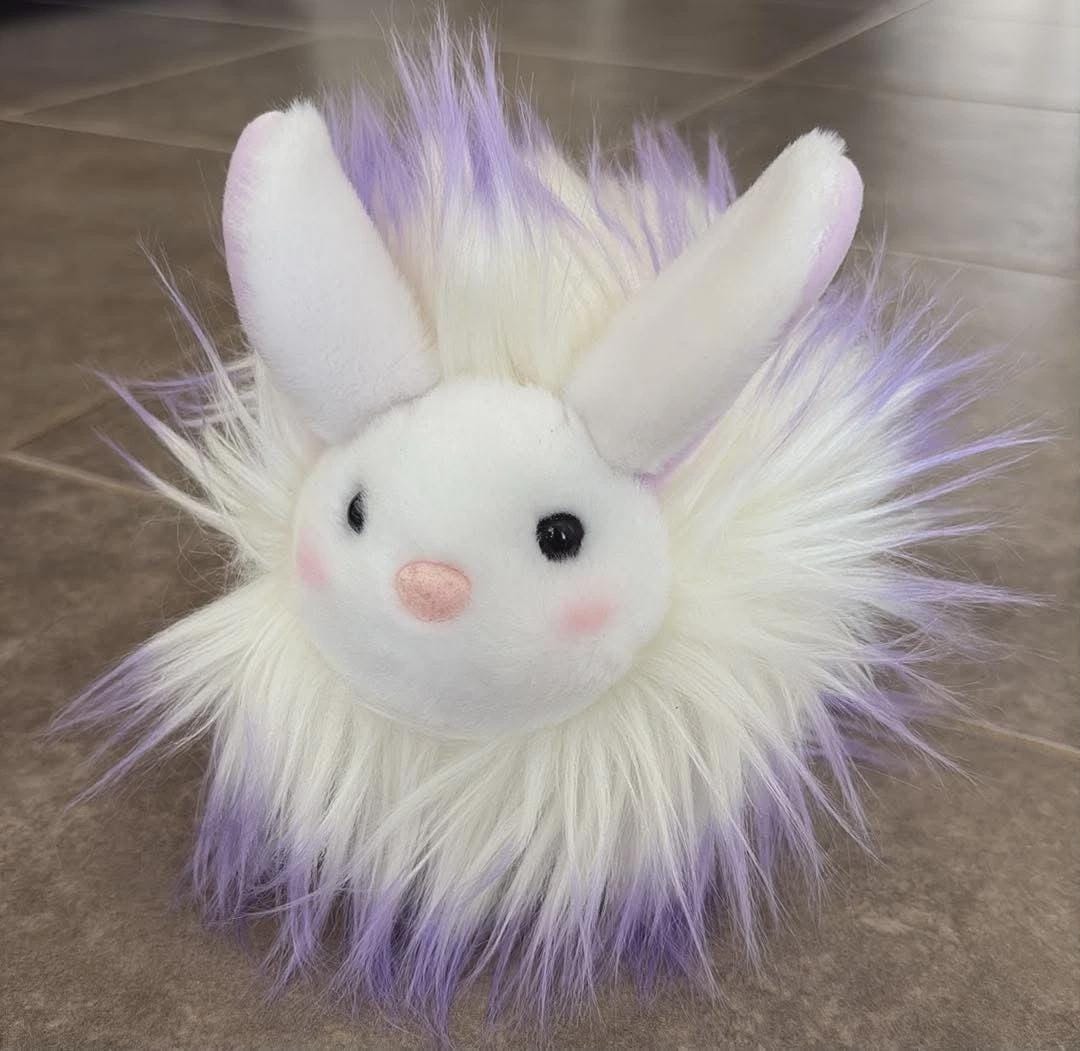 Douglas Cuddle Toy Puff Bunny Plush Stuffed Rabbit White & Purple