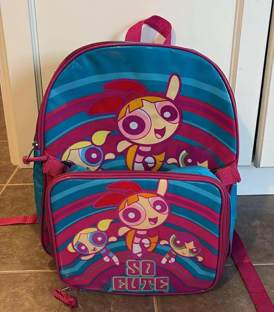 Vintage 2002 the Powerpuff Girls Backpack With Lunch Bag  display picture 3