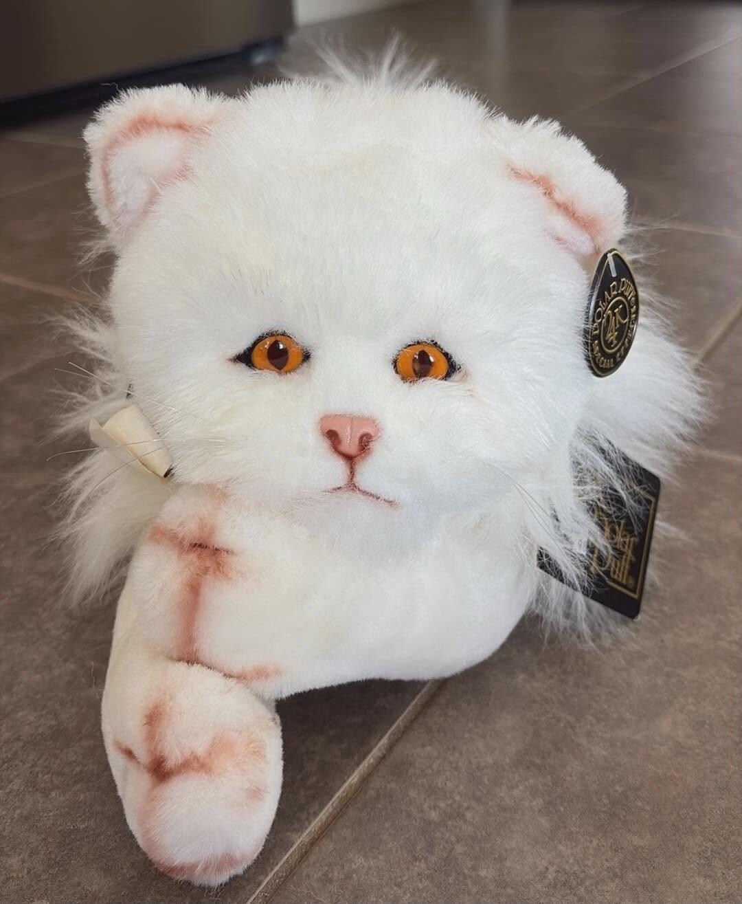 Vintage 24K Polar Puff Special Effects Cat White 21” Laying - Etsy