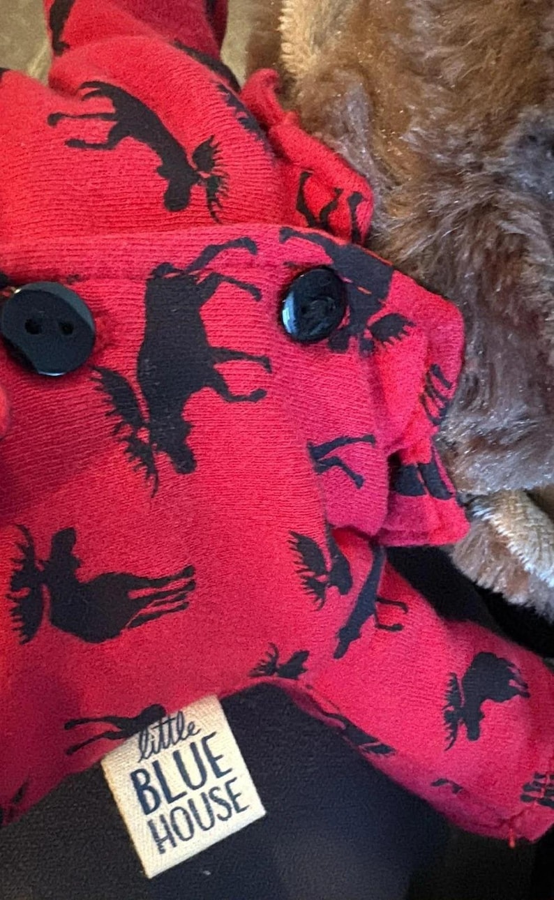 Little Blue House Brown Moose in Pajamas Plush 10" Stuffed Animal image 3