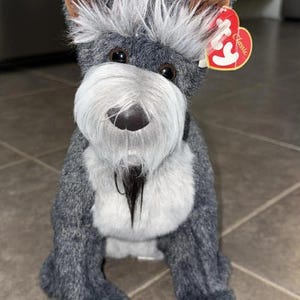 2000 Ty Pluche Max Schnauzer Dog Classic 12 Inch Grijs Knuffeldier