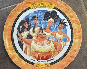 1997 McDonald&#39;s Disney&#39;s Hercules Collectors 9&quot; Plate The Muses Melamine Dinner